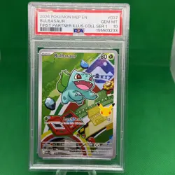 2026 POKEMON FIRST PARTNER ILLUSTRATION SERIES 1 BULBASAUR 037 PSA 10 - Image 1