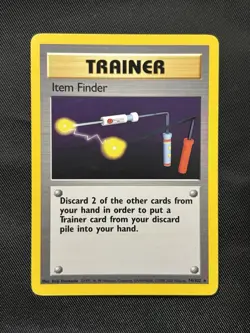 Item Finder 74/102 Rare Trainer Base Set 4th Print 1999-2000 UK MP Pokemon Card - Image 1