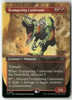 Trumpeting Carnosaur (Borderless) Regular R The Lost Caverns of Ixalan 324 LP - Image 1