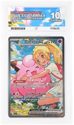 Pokemon Lillie’s Clefairy EX 280/217 - ACE 10 Gem Mint - Perfect sub Grades - Image 1