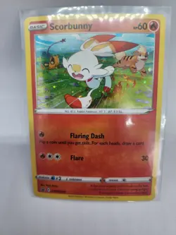 SWSH: Sword & Shield Promo Cards Scorbunny #SWSH244 Cosmos Promo Pokemon Card - Image 1