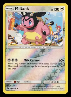 Miltank 158/214 Reverse Holo Rare Lost Thunder Pokemon Card - Image 1