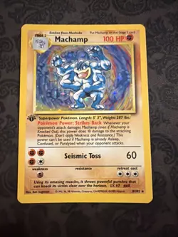 Machamp 8/102 Base Set 1st Edition Holo Rare Pokemon Card - Image 1
