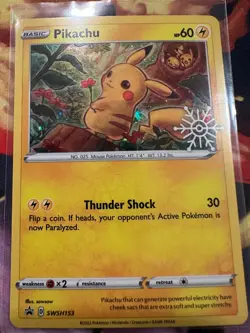 Pokemon Holiday Calendar Pikachu SWSH153 Black Star Holo Promo NM - Image 1