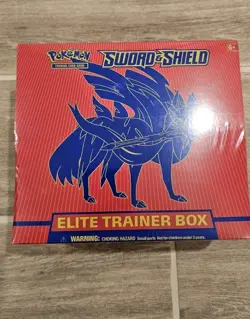 Pokemon TCG Sealed Sword and Shield Base Set ETB Elite Trainer Box Zacian - Image 1