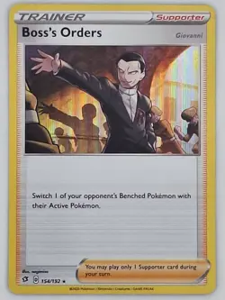 Boss's Orders 154/192 Pokemon - Holo Sword & Shield Rebel Clash MP - Image 1