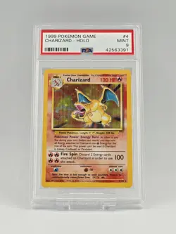 1999 POKEMON GAME BASE SET #4 CHARIZARD-HOLO PSA 9 - Image 1