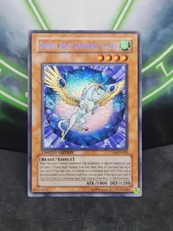 Yugioh Crystal Beast Sapphire Pegasus CT04-EN002 Secret Rare Limited Edition LP - Image 1