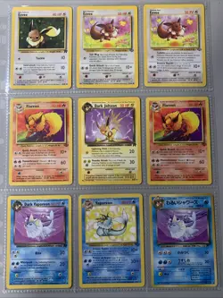 Pokemon TCG Eevelutions Vintage Non Holo Binder Page Lot of 9 Cards - WOTC VTG - Image 1