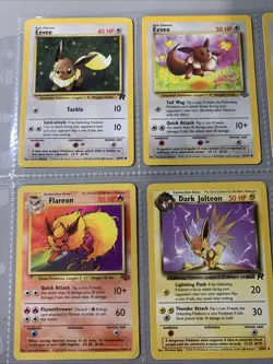 Pokemon TCG Eevelutions Vintage Non Holo Binder Page Lot of 9 Cards - WOTC VTG - Image 2