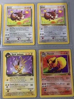 Pokemon TCG Eevelutions Vintage Non Holo Binder Page Lot of 9 Cards - WOTC VTG - Image 3
