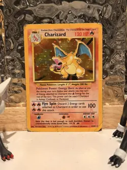 Pokemon Charizard Base Set Holo Rare Card 4/102 1999 - Image 1