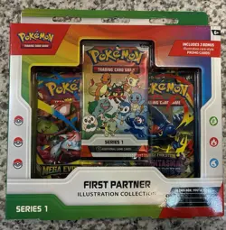 Pokemon First Partner Illustration Collection Sealed Series 1 + Mega Phantasmal - Image 1