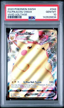 Pikachu VMAX 044/185 Ultra Rare Vivid Voltage 2020 Pokemon SWSH Graded PSA 10 - Image 1