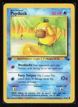 Psyduck 1st Edition Common Pokemon Fossil 53/62 MP - Image 1