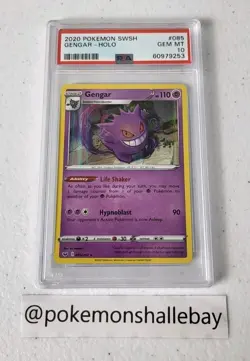 Gengar 085/202 - Sword and Shield Base Set *PSA 10 - GEM MINT* Holo Pokemon Card - Image 1