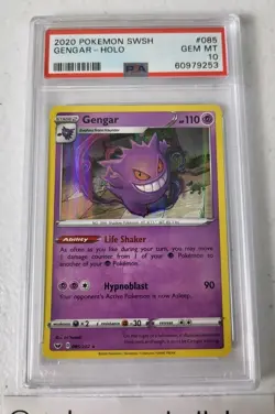 Gengar 085/202 - Sword and Shield Base Set *PSA 10 - GEM MINT* Holo Pokemon Card - Image 3