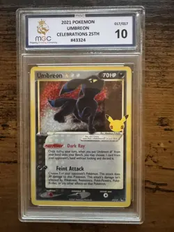 Pokemon Umbreon Gold Star Celebrations 17/17 MGC 10 GEM MINT pop series 5 PSA - Image 1