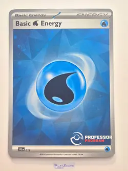 Pokemon Card Basic Water Energy Holo Promo SCR SVE Professor Program 011 2024 - Image 1