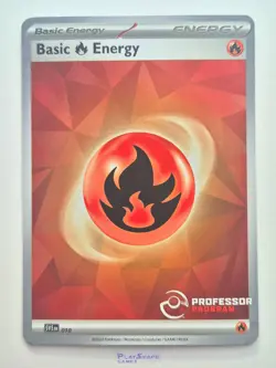 Pokemon Card Basic Fire Energy Holo Promo SCR SVE Professor Program 010 2024 - Image 1