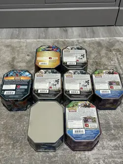 Pokemon tin empty lot 7 Tins Please Read Description - Image 2
