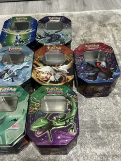 Pokemon tin empty lot 7 Tins Please Read Description - Image 5