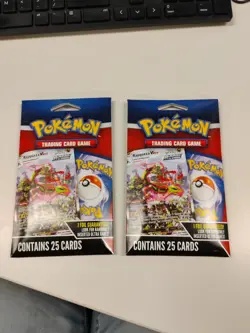 2 Unopened RAYQUAZA VMAX POKEMON 25 Card Packs 1 Foil Guaranteed - Image 1