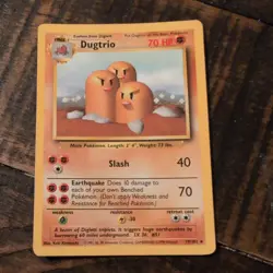 Dugtrio - Base Set 19/102 - Pokemon Card TCG - Unlimited Rare Card - LP - Image 1