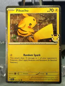 🌀Pikachu 051/162 Holo Stamped Pokemon Day 2026 Promo Pokemon Card - Swirled🌀 - Image 1