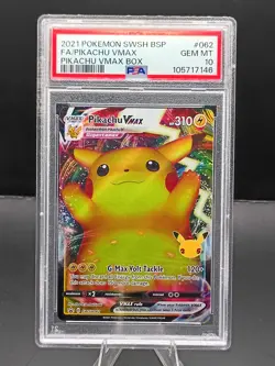 Pikachu VMAX SWSH062 SWSH: Sword & Shield Promo Cards Holo PSA 10 - Image 1