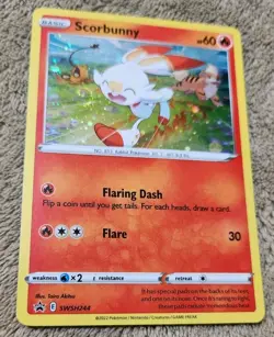 Scorbunny (Cosmos Holo) SWSH244 Sword & Shield Promo Cards Black Star Holo Swirl - Image 1