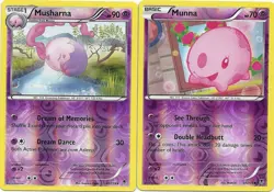 RARE MUSHARNA 40/119 & MUNNA 39/119 -PHANTOM FORCES POKEMON- REV HOLO NM/MINT - Image 1