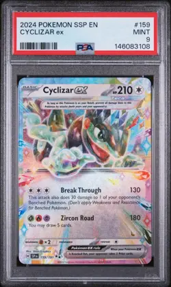 2024 POKEMON SSP EN-SURGING SPARKS #159 CYCLIZAR EX PSA 9 - Image 1