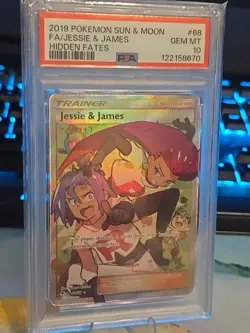 ✨🖤 Jesse & James Sun & Moon Hidden Fates 68/68 PSA 10 Certified Gem Pokemon 🚀 - Image 2