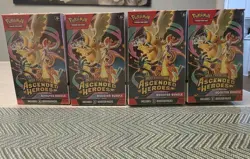 Lot Of 4- Pokemon TCG Mega Evolution Ascended Heroes Booster Bundle - Image 1