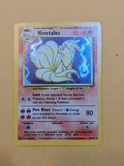 Ninetales 12/102 Base Set Holo Pokemon TCG Unlimited Holo Rare WOTC LP - Image 1