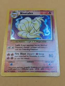 Ninetales 12/102 Base Set Holo Pokemon TCG Unlimited Holo Rare WOTC LP - Image 2