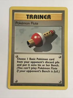 Pokemon Base Set LP Pokemon Flute 86/102 Trainer - Image 1