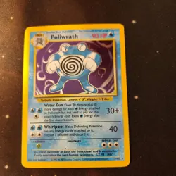 Poliwrath Unlimited Holo Rare Pokemon TCG Base Set 13/102 LP - Image 1