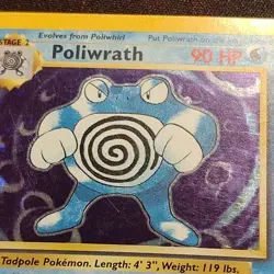 Poliwrath Unlimited Holo Rare Pokemon TCG Base Set 13/102 LP - Image 2