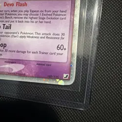 2005 Pokemon EX Unseen Forces Espeon EX Holo Foil Rare 102/115 swirl on head - Image 5