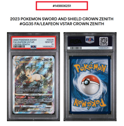 POKEMON SWORD & SHIELD CROWN ZENITH #GG35 FULL ART/LEAFEON VSTAR PSA 10 - Image 1