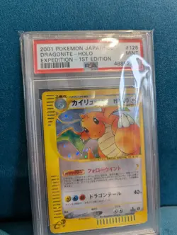 2001 Pokemon Japanese Expedition Dragonite Holo 1st Edition PSA 9 - Image 2