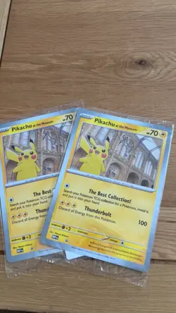 2x Pokemon TCG Promo Oversized Card - Pikachu at the Museum (Sealed) - UK - Image 1