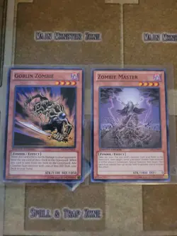 YUGIOH ZOMBIE MASTER + GOBLIN ZOMBIE GLD4 COMMON LIMITED ED NM - Image 1