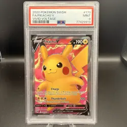 2020 POKEMON SWORD & SHIELD VIVID VOLTAGE #170 FA/PIKACHU V VIVID VOLTAGE PSA 9 - Image 1