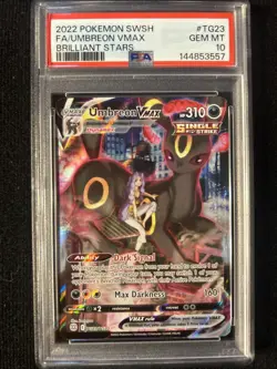Umbreon VMAX PSA 10 Pokemon Brilliant Stars TG23 English Trainer Gallery 2022 - Image 1