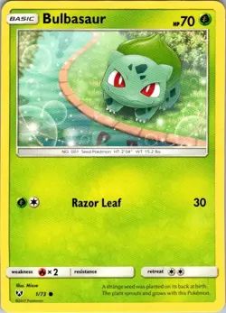 BULBASAUR 1/73 C SHINING LEGENDS POKEMON LP - Image 1