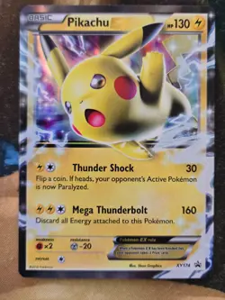 Pikachu EX Holo Ultra Rare XY174 Black Star Promo LP - Pokemon TCG - Image 1