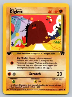 Diglett 52/82 Common Team Rocket Pokemon 1st Edition Lightly Played - Image 1